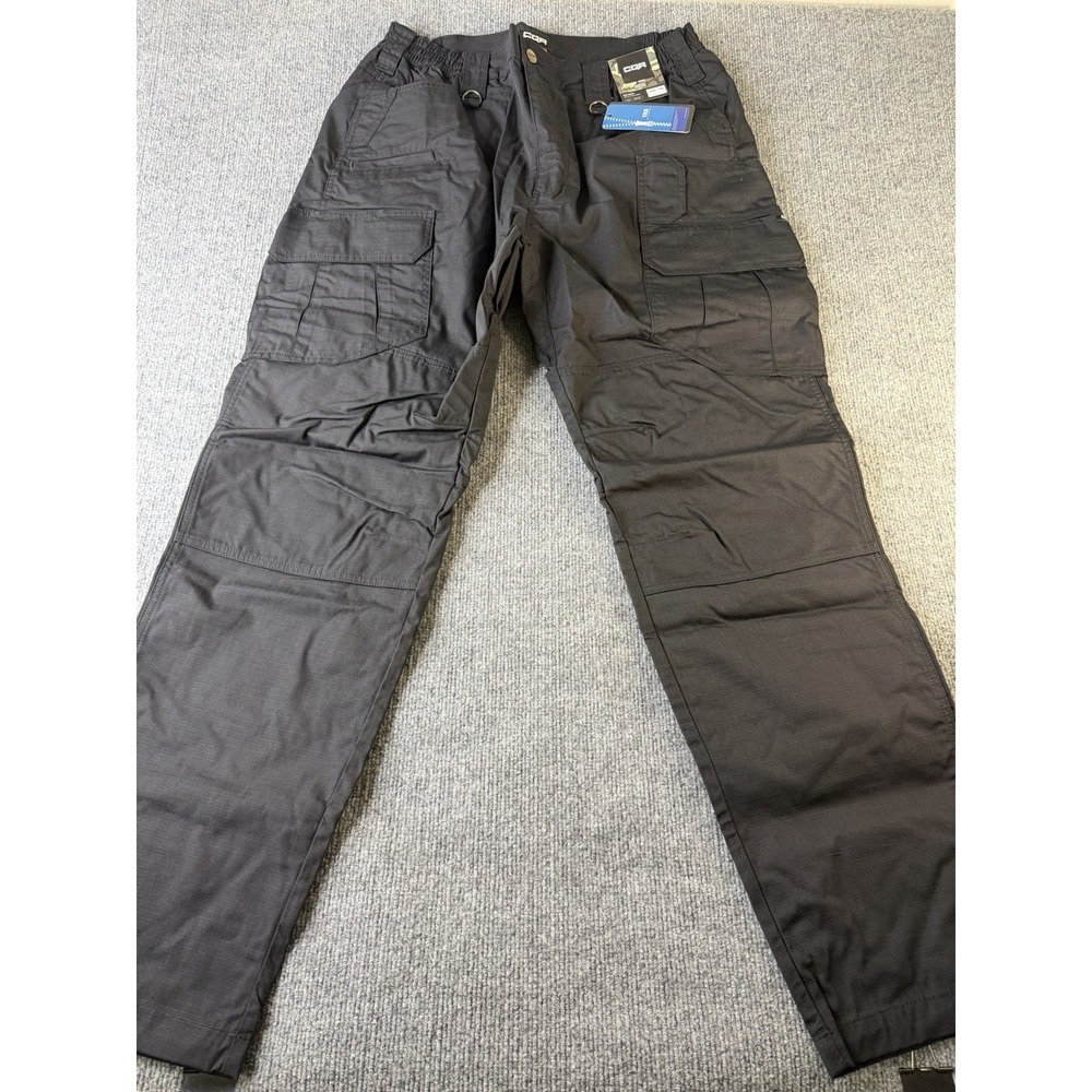 CQR TLP120 Tactical Cargo Pants Mens 36x34 Black Ripstop Utility NWT
